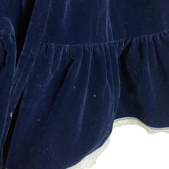 Vtg Sears Winnie the Pooh Dress Girls 4 Disney Ruffle Prairie Lace Velour Lace - Picture 11 of 15